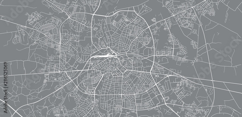 Obraz na plátně Urban vector city map of Odense, Denmark