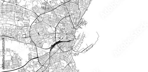 Urban vector city map of Aarhus, Denmark