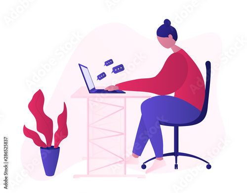Millennial freelance girl