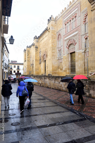 the rain that surprises the tourists in the mosque of Cordoba, Andasia, Spain