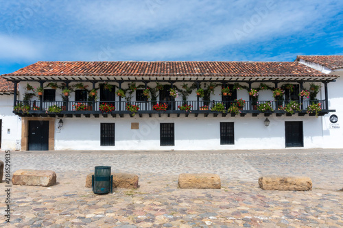 VILLA DE LEYVA,  03 of December of 2018. Details and facades of the Villa de layva´s principal square photo