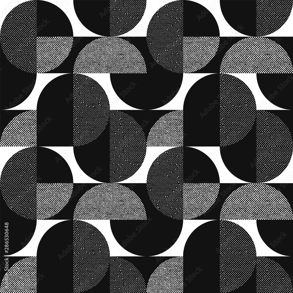 Black and white geometric modern seamless pattern