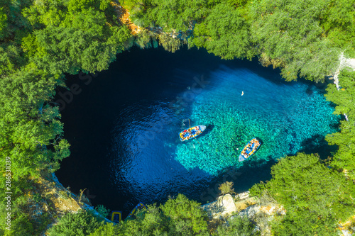 Famous melissani lake on Kefalonia island, Greece photo