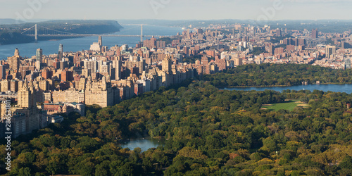 Aerial view of the Central Park and Manhattan, Upper West Side