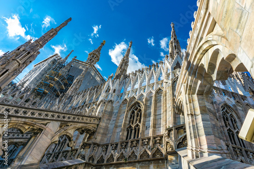 White marble statues on the...