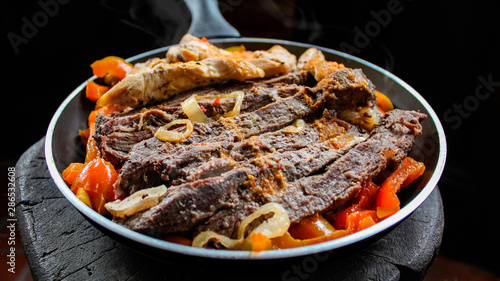 Fajitas en Sartén acercamiento