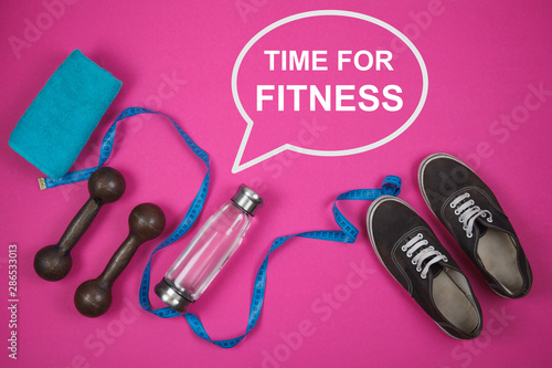 Fitness background with equipment