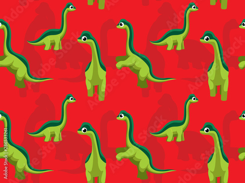 Dinosaur Europasaurus Cartoon Background Seamless Wallpaper