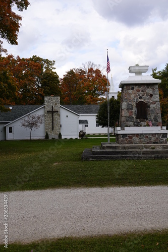 Beautiful memorial site set in the fall season