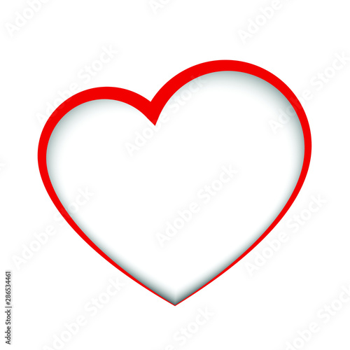 red heart isolated on white background