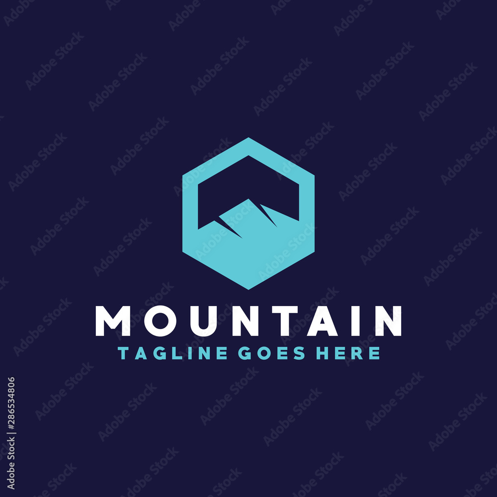 Fototapeta premium Mountain Logo Vector Design Template. Modern and Emblem Icon. Shape And Badge Symbol.