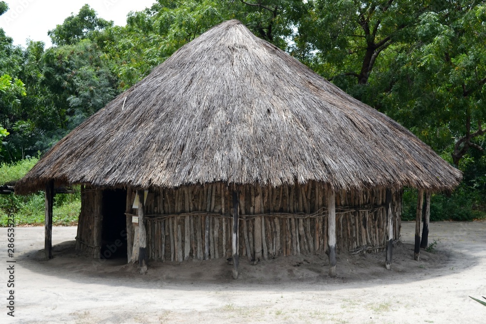 Wooden structure in traditional African style Wooden structure in traditional African style