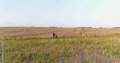 Wallpaper Mural Young Farmers Discussing At Maize Field Torontodigital.ca