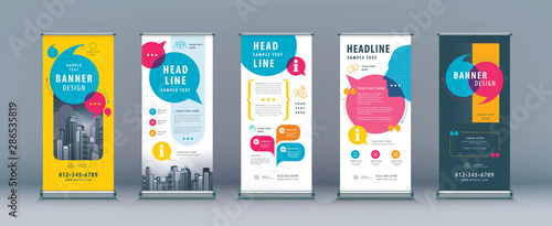 Business Roll Up Set. Standee Design. Banner Template