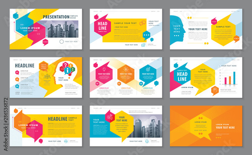Abstract Presentation Templates, Infographic Color elements Template design set