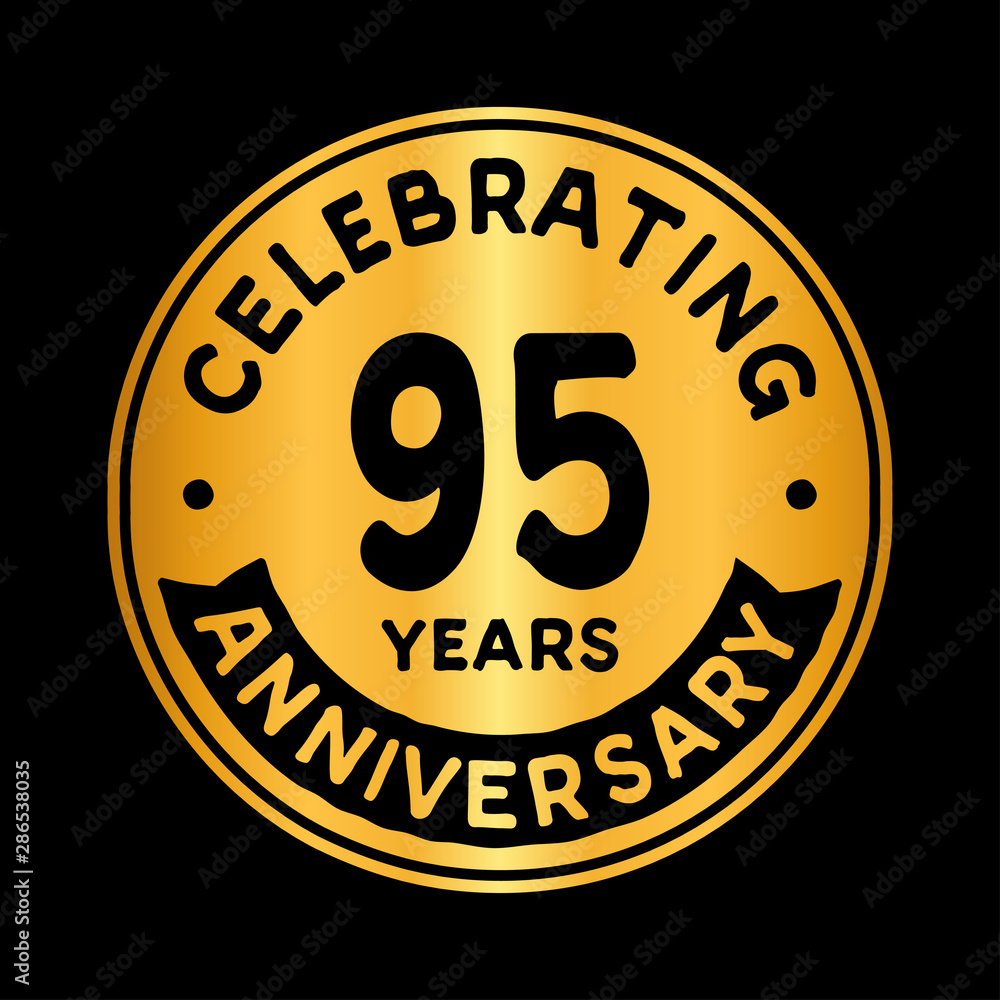 95 years anniversary logo design template. Ninety-five years logtype. Vector and illustration.