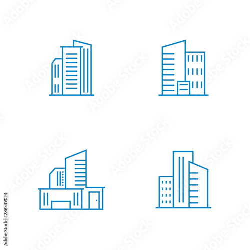 Set Of Modern City Logo Design Template. Skyline Design Vector Illustration