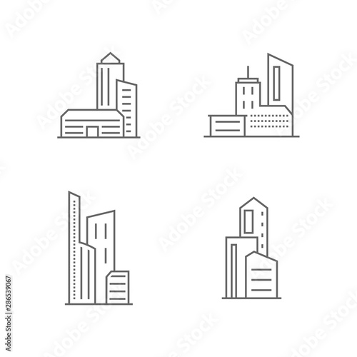 Set Of Modern City Logo Design Template. Skyline Design Vector Illustration