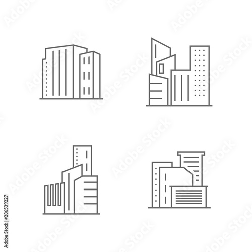 Set Of Modern City Logo Design Template. Skyline Design Vector Illustration