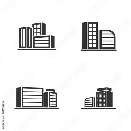 Set Of Modern City Logo Design Template. Skyline Design Vector Illustration