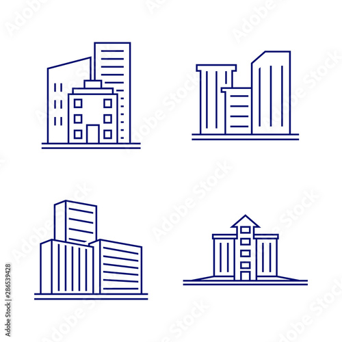 Set Of Modern City Logo Design Template. Skyline Design Vector Illustration