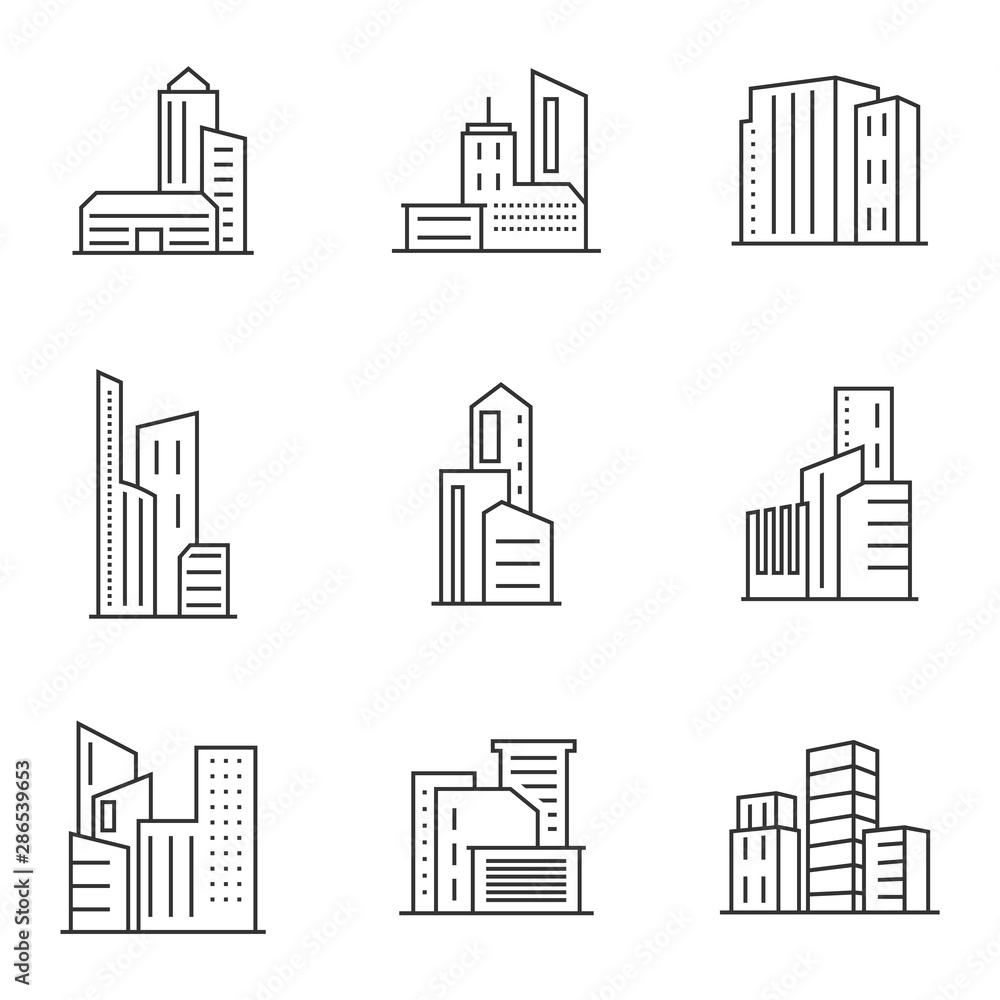 Fototapeta premium Set Of Modern City Logo Design Template. Skyline Design Vector Illustration