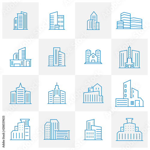 Set Of Modern City Logo Design Template. Skyline Design Vector Illustration