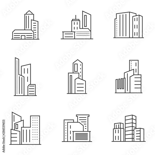 Set Of Modern City Logo Design Template. Skyline Design Vector Illustration