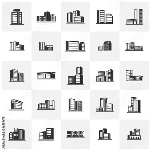Set Of Modern City Logo Design Template. Skyline Design Vector Illustration