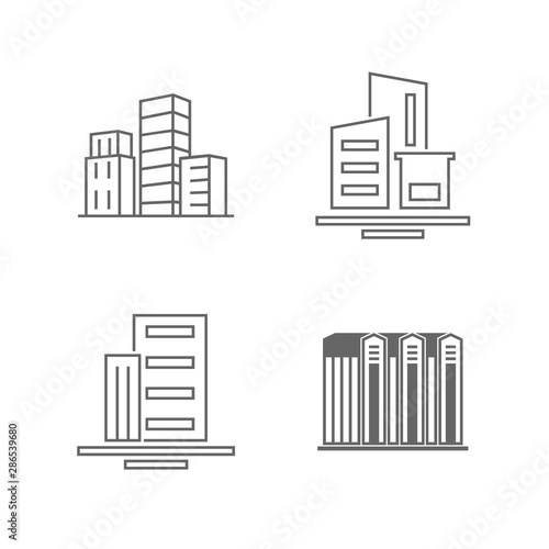 Set Of Modern City Logo Design Template. Skyline Design Vector Illustration photo