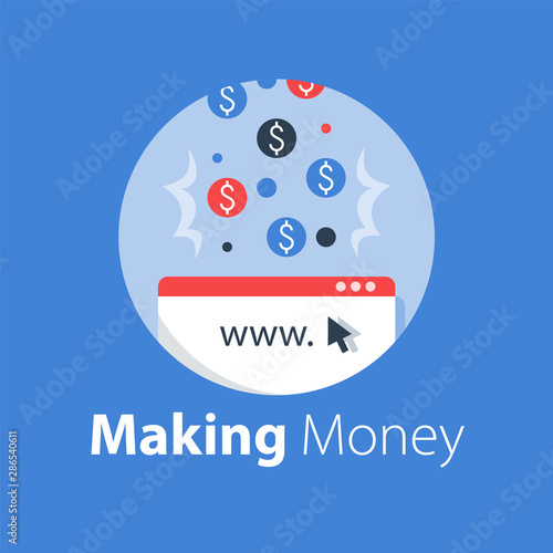 Earn money online, pay per click, cash back website, advertisement revenue