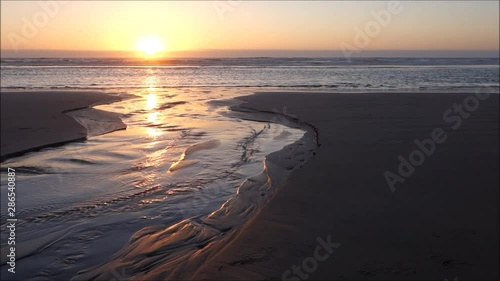 Sunset on Pacific ocean beach
