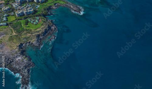 coast of Lahaina Hawaii USA, bird's eye view in 3D © ppicasso