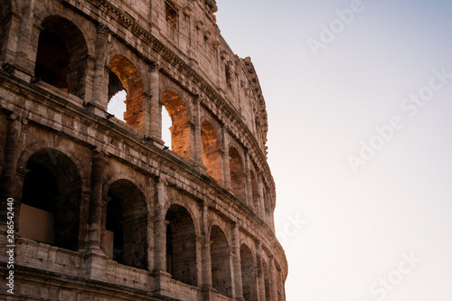 The Coloseum in Rome with beautiful dusk colours