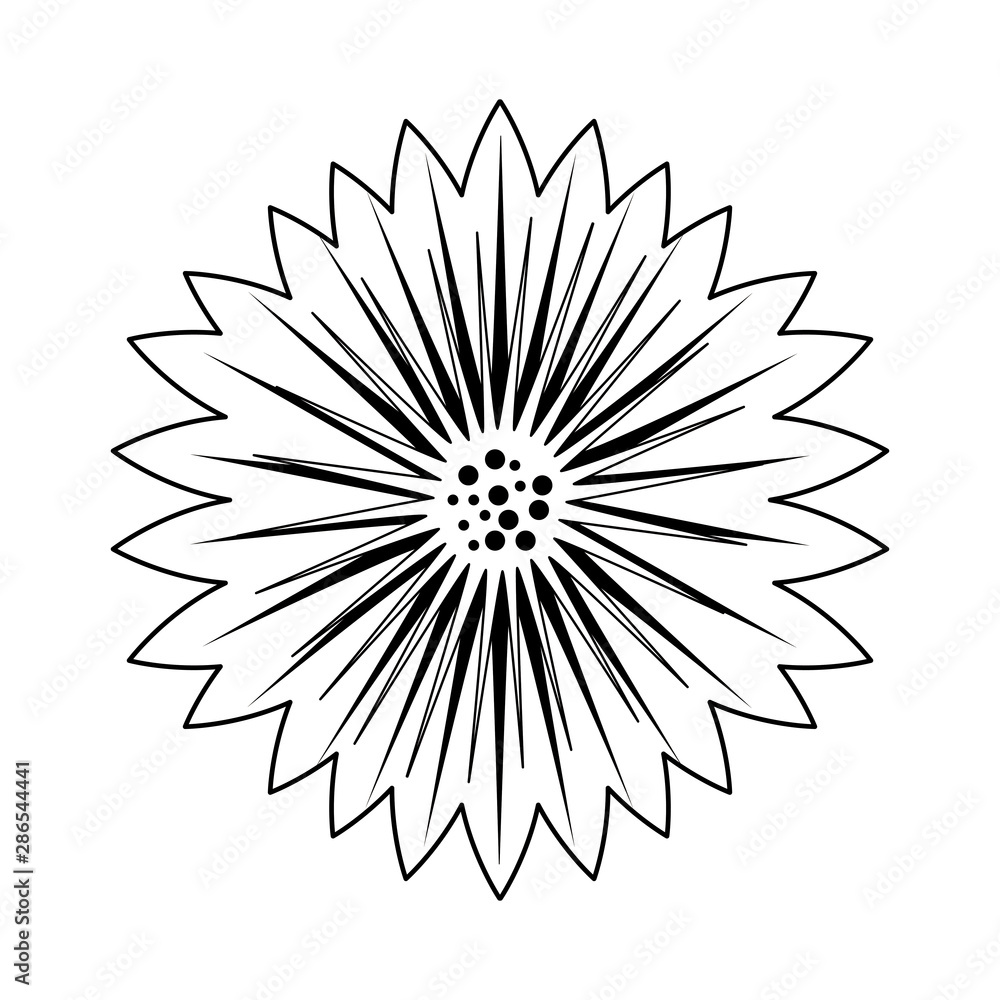 Obraz premium floral spring beautiful flower cartoon in black and white