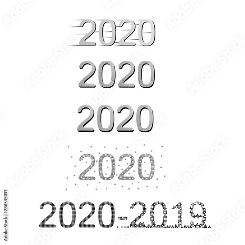 2020. New year. Vector illustration