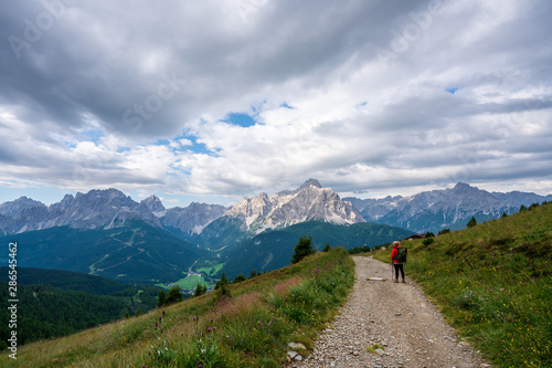 Panoramic view on Dolomites, hiking in the mountains © Bernhard