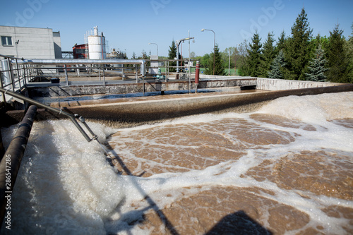 Wastewater treatment plant in operation