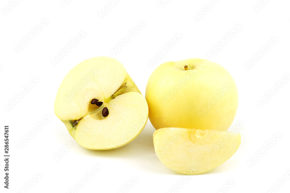 Yellow apple fruit isolated on white background Yellow apple fruit isolated on white background