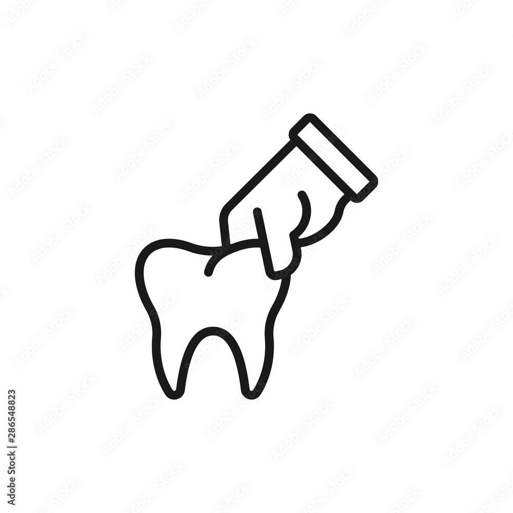 hold tooth - minimal line web icon. simple vector illustration. concept for infographic, website or app. hold tooth - minimal line web icon. simple vector illustration. concept for infographic, website or app.