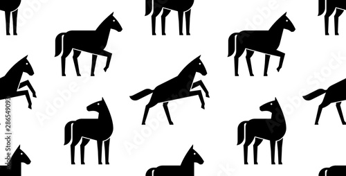 Seamless pattern with Horse logo. isolated on white background