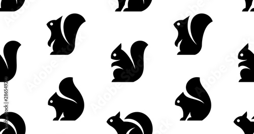 Seamless pattern with Squirrel Logo. isolated on white background