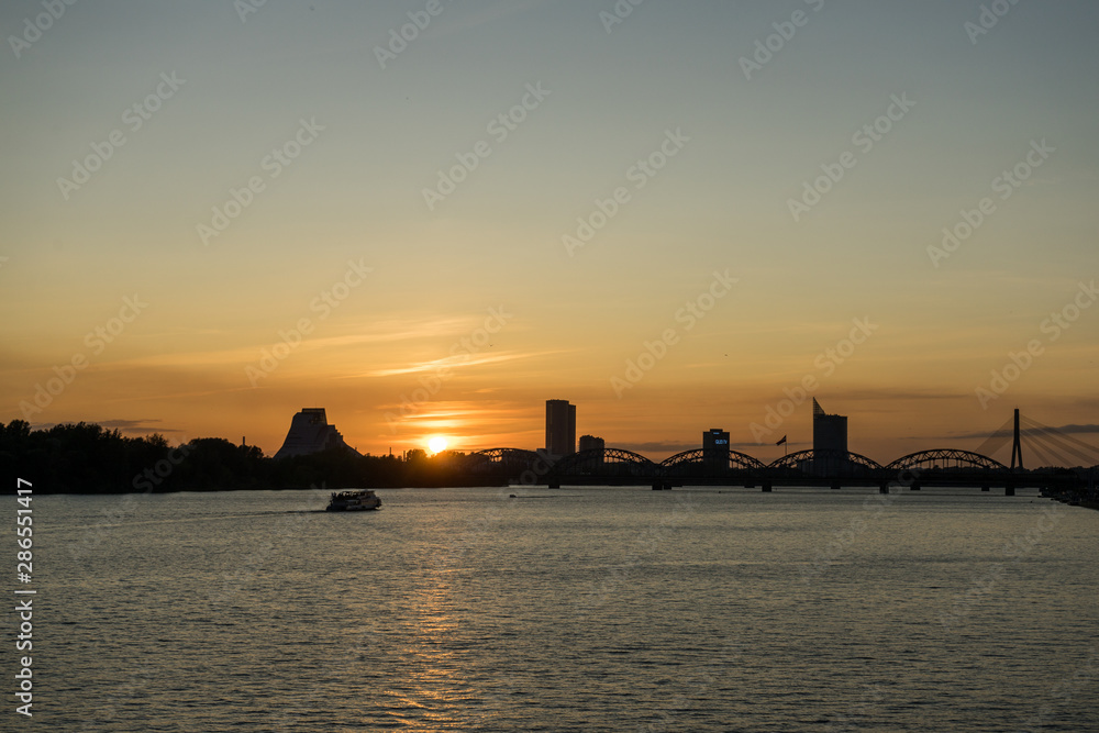 Obraz premium Riga at sunset, Latvia