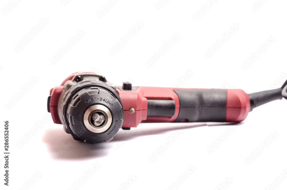 Cordless screwdriver with a drill isolated on white background Cordless screwdriver with a drill isolated on white background