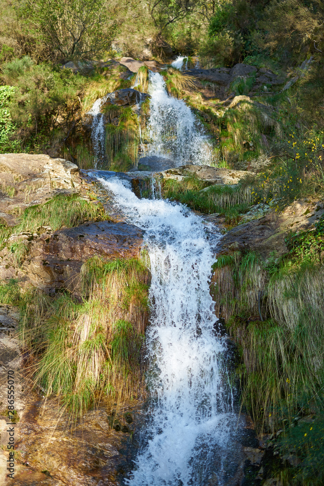 Naklejka premium Pozas de Mougas waterfall in Vigo, Pontevedra, Spain