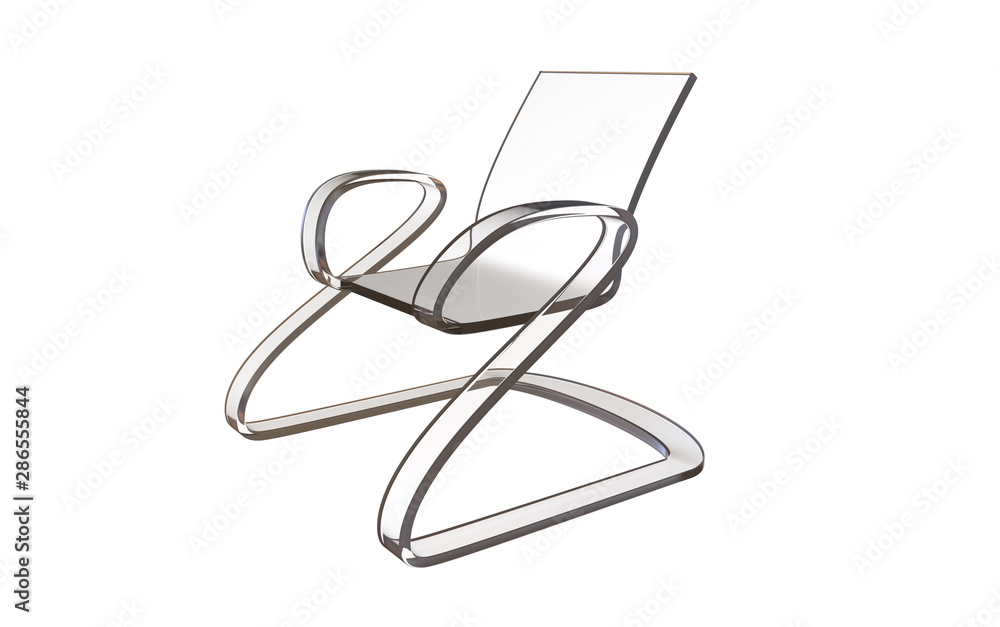 3d illustration of a modern acrylic chair isolated on white