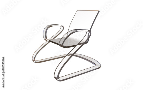 3d illustration of a modern acrylic chair isolated on white