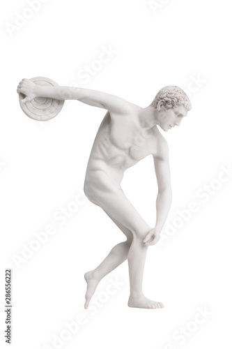 Obraz na plátně Statue of a discus thrower close-up