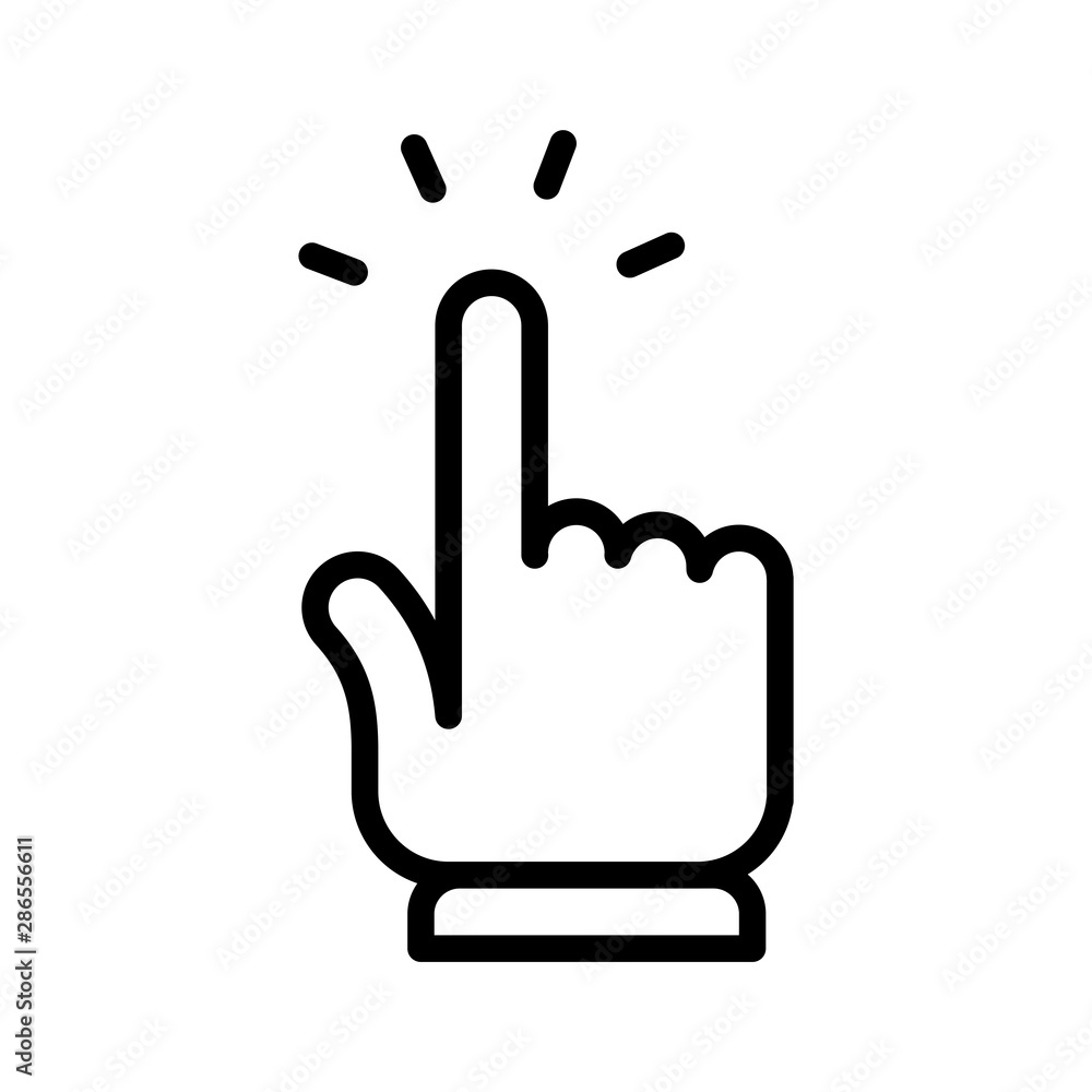 Hand clicking icon. Finger cursor vector. Hand clicking icon. Finger cursor vector.