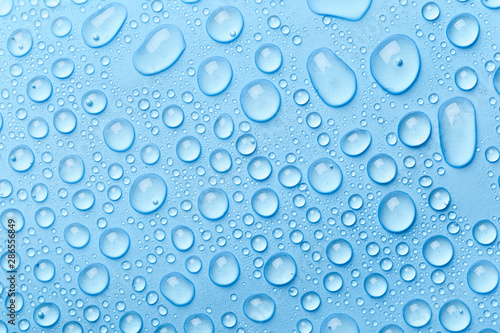 Blue water drops background